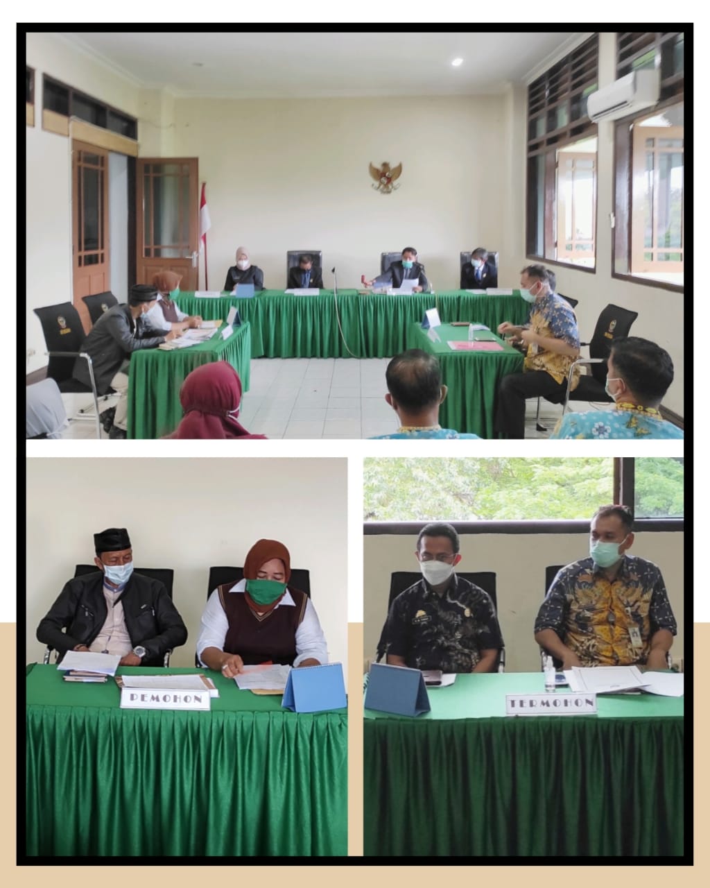 Sidang Ajudikasi pemeriksaan awal antara The Green Foundation Indonesia ( Pemohon ) dengan Dinas Kesehatan ( Termohon ) tgl, 26 Maret 2021